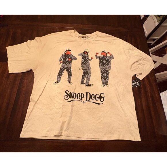 Snoop Dogg Graphic Tee By Dogg Supply 2XL Cotton/Polyester Blend Beige - Picture 1 of 9